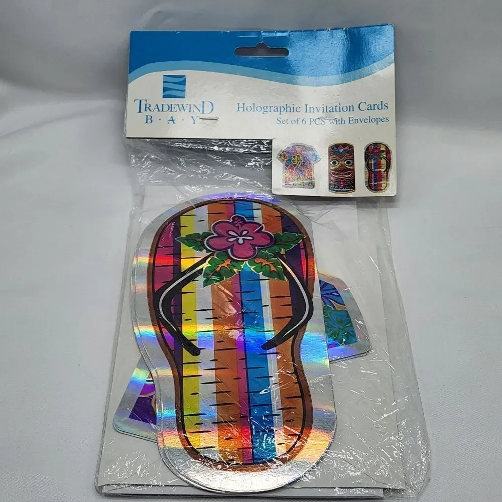 💜NWT Tradewind Bay Colorful Holographic Pack of Invitation Cards